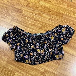 American Eagle Floral Off The Shoulder Crop Top